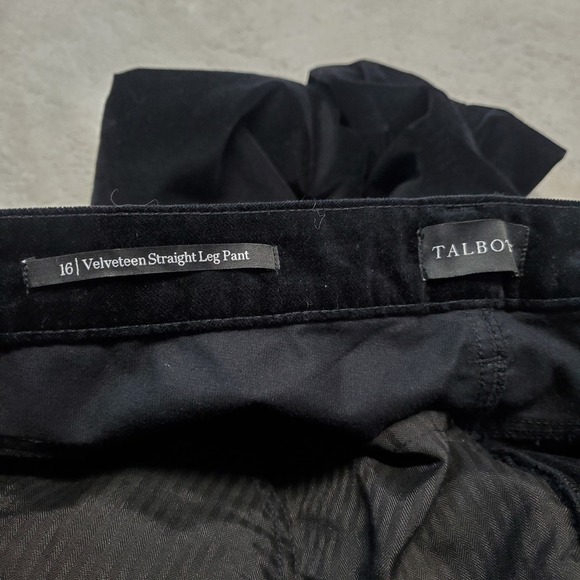 Talbots Black Velvet Straight Leg Cropped Pants Women 16 Capsule Classic Party - Picture 3 of 8
